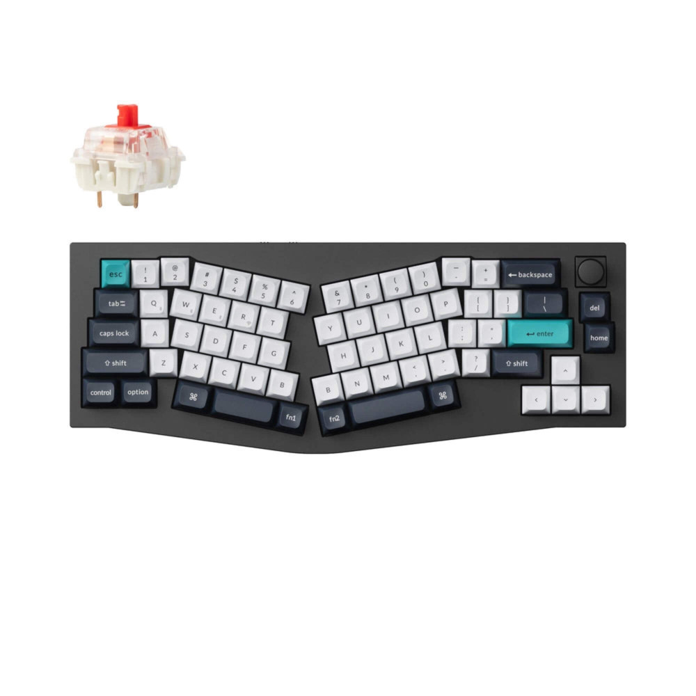 Keychron Q8 Max Noir Carbone QMK Rouge Interrupteur (ANSI) avec Bouton