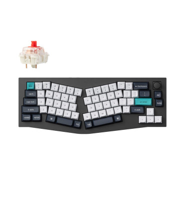 Keychron Q8 Max Noir Carbone QMK Rouge Interrupteur (ANSI) avec Bouton