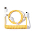 Keychron Custom Coiled Aviator Cable Yellow (Angled Connector)