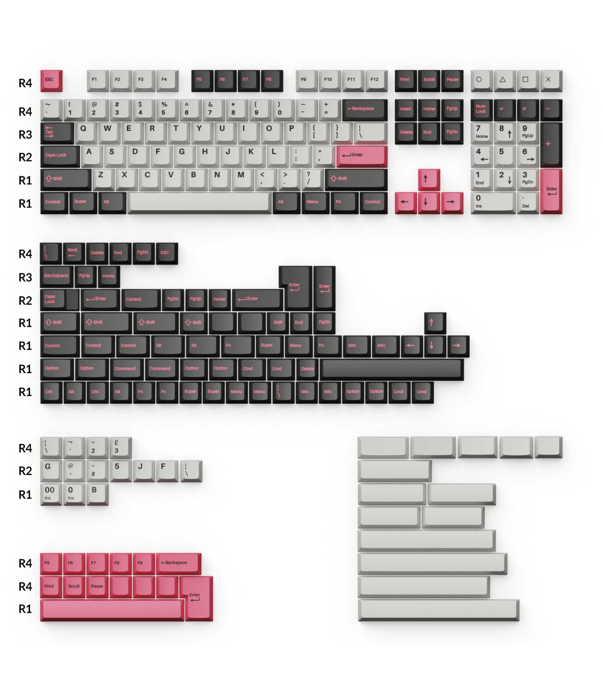 Keychron ABS Full Set Keycap Set Retro Color