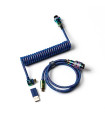 Keychron Premium Coiled Angled - Bleu Arc-en-ciel