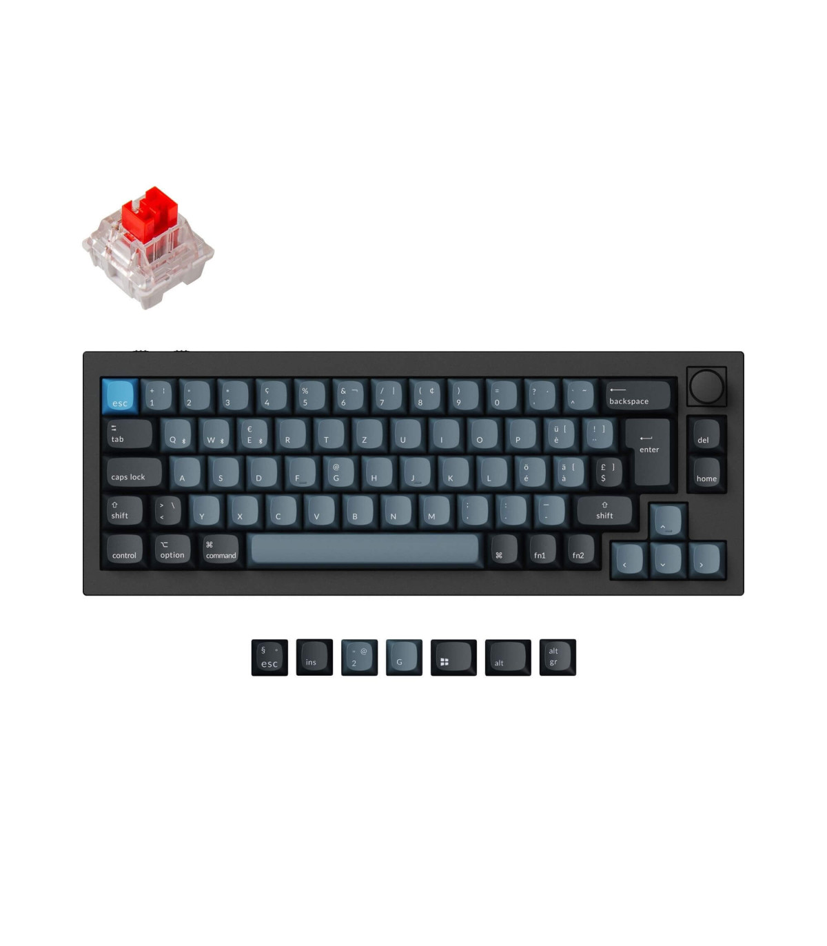 Keychron Q2 Pro Black QMK Brown Switch Swiss Layout (ISO-CH)