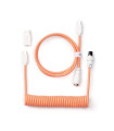 Keychron Custom Coiled Aviator Cable Pink Orange