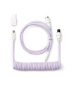 Keychron Custom Coiled Aviator Cable Light Purple (Straight Connector)