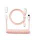 Keychron Custom Coiled Aviator Cable Light Pink (Straight Connector)