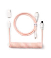 Keychron Custom Coiled Aviator Cable Light Pink (Straight Connector)