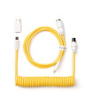 Keychron Custom Coiled Aviator Cable Yellow (Straight Connector)