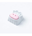 Vaches mignonnes en alliage d’aluminium Artisan Keycap blanc