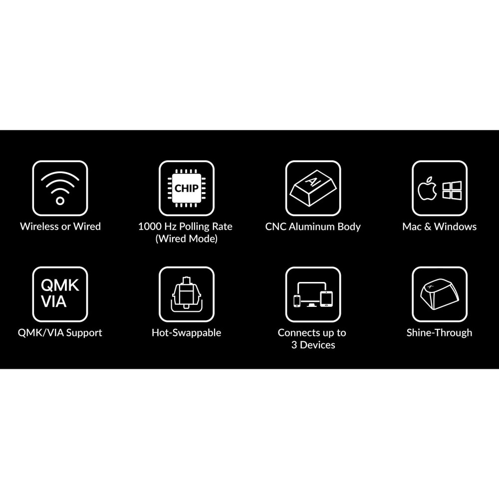 Keychron Q5 Pro Interrupteur banane QMK noir (ISO-CH) avec bouton